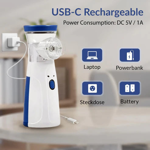 Portable Handheld Mesh Nebulizer Machine – For Adults & Kids, Travel-Friendly